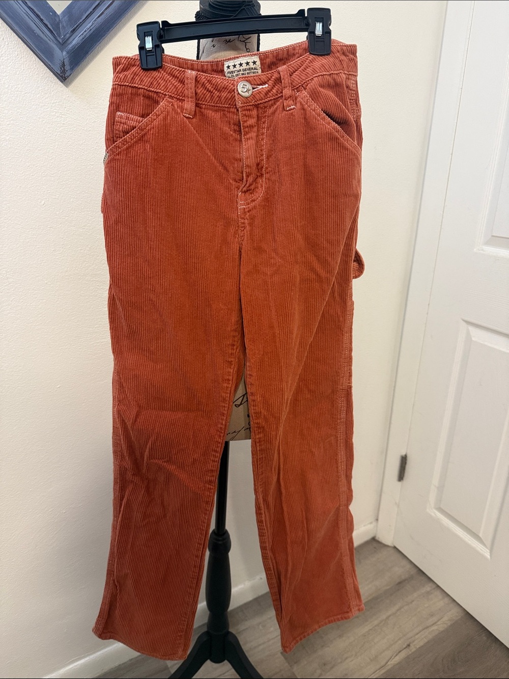 Faded Glory Women's Straight-Leg Corduroy Pants in Rust